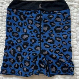 FP Movement by Free People Blue and Black Leopard Bike Shorts